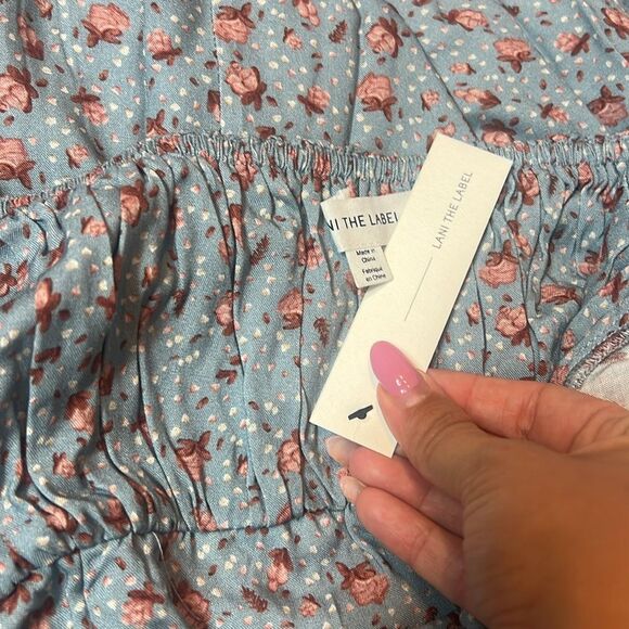 BNWT - LANI THE LABEL FELICITY FLORAL LIGHT BLUE DRESS - L - Picture 10 of 12
